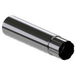 Lietvamzdis 3 m, 90 mm skersmens: blizgus, cilindro formos metalinis vamzdis su briaunotu šešiakampiu galu, rodomas vienspalviame baltame fone.