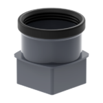 Adapteris PVC: pereinamasis elementas iš ovalios į stačiakampę lietvamzdžių sistemą.