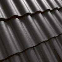 Juodos spalvos Benders Palema S betoninės čerpės stogo danga.