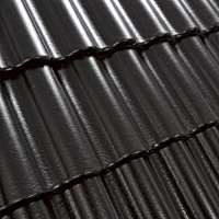 Juodos spalvos Benders Palema Candor betoninės čerpės stogo danga.