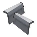 Dvi modulinės vėjalentės Como, dešininės pusės. Pilka spalva, matosi tvirtinimo detalės.