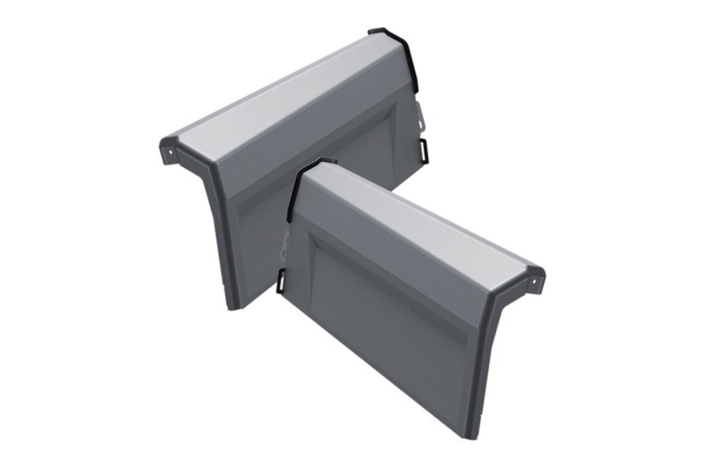 Modulines Vejalentes Como Desinines Dvi modulinės vėjalentės Como, dešininės pusės. Pilka spalva, matosi tvirtinimo detalės.