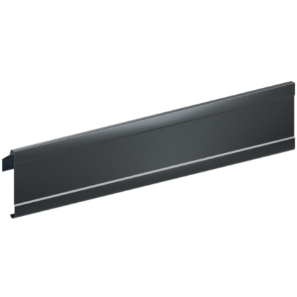 Latako maskuojamoji dalis, 2 metrų ilgio. Tamsiai pilka latako apdailos detalė.