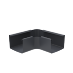 Latako išorinis kampas 90 laipsnių, universalus, 135 mm. Juodas latako kampas.