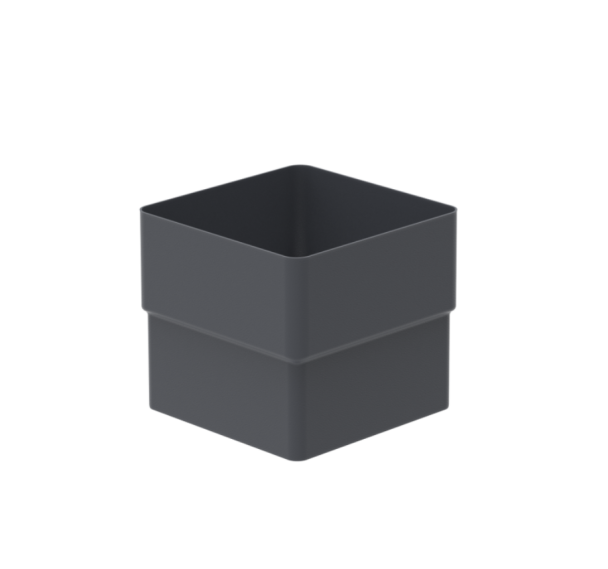 preview_product_custom_923 Lietvamzdžio sujungimas 80x80 mm, pilkos spalvos. Stačiakampio formos lietvamzdžio detalė.