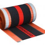 Kraigo sandarinimo juosta "Standard" 300 mm, suvyniota į ritinį. Oranžinė spalva, juoda juosta su užrašu "Standard".