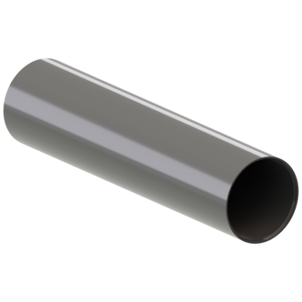 Pilkas PVC lietvamzdis, 90 mm skersmens, 3 metrų ilgio.